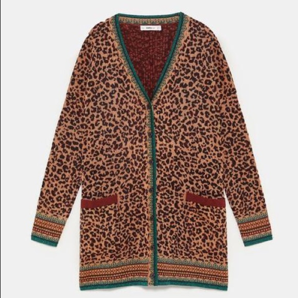 Leopard knit cardigan